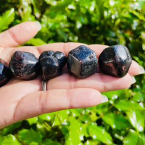 Large Tumbled Garnet Stone: Natural Black Wine Polished Gemstone Large Tumbled Garnet Stone: Natural Black Wine Polished Gemstone