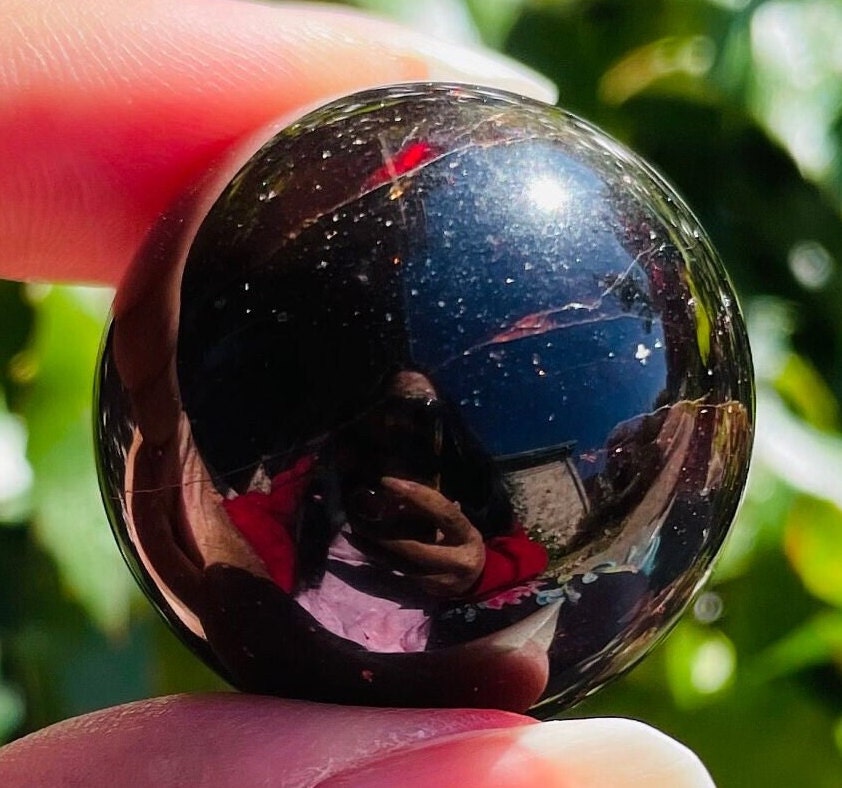 Red Garnet Crystal Sphere: Tumbled Gemstone, Polished Finish (30mm) 62.5g