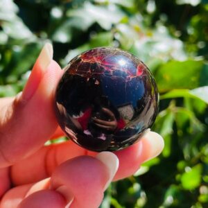 Red Garnet Crystal Sphere: Tumbled Gemstone, Polished Finish (30MM) (62.4G) Red Garnet Crystal Sphere: Tumbled Gemstone, Polished Finish (30MM) (62.4G)