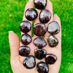 Red Garnet Crystal: Wine Red Tumbled Gemstone (20-30mm)
