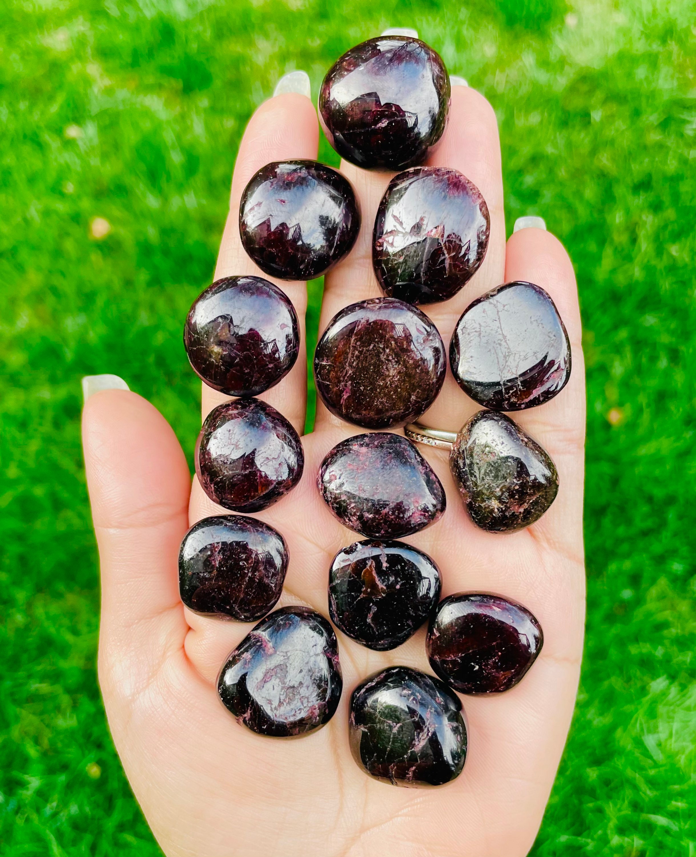 Red Garnet Crystal: Wine Red Tumbled Gemstone (20-30mm)