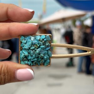 Gemstone hair clip turquoise stone hair clips