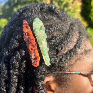 gemstone hair clips