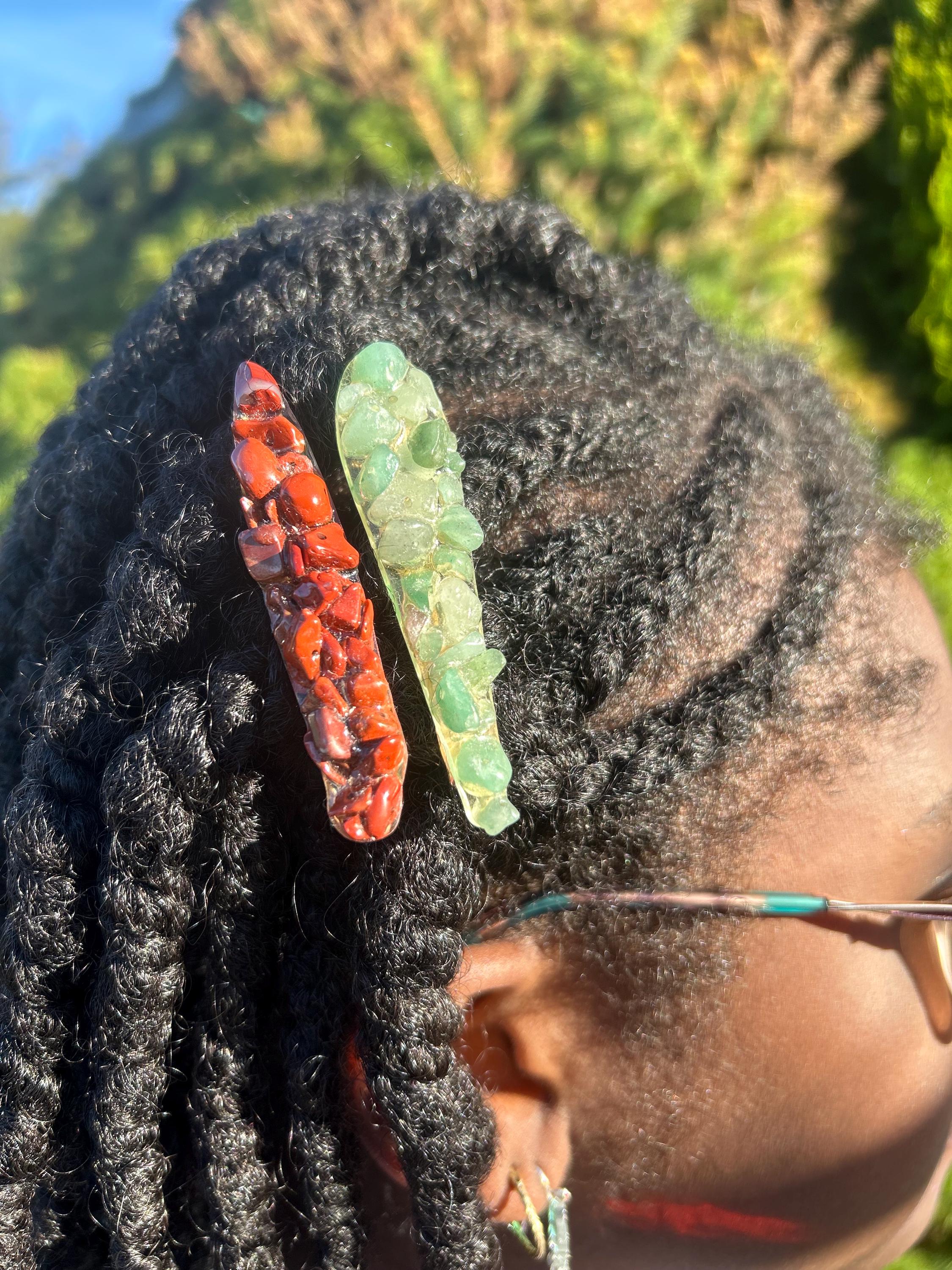 Gemstone Hair Clips