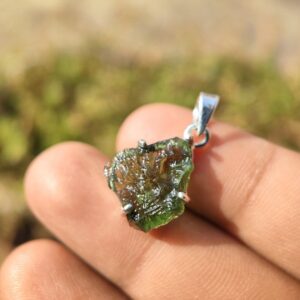 Geniune Moldavite Pendant, authentic moldavite - moldavite charm - moldavite necklace, Best Gifts For her, Transformation Stone Pendant