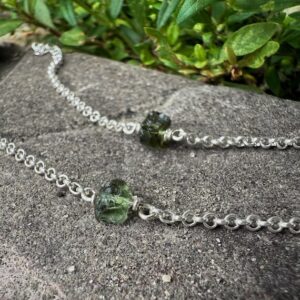 Genuine Czech Moldavite Bracelet: Energy Healing Jewelry