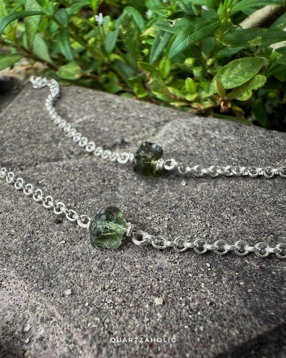 Genuine Czech Moldavite Bracelet: Energy Healing Jewelry