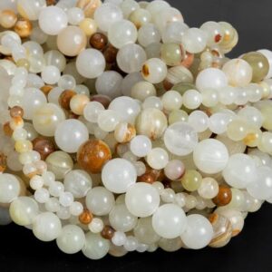 Genuine Natural Green Yellow Green Calcite Gemstone Beads 4MM 6MM 8MM 10MM Round A Quality Loose Beads