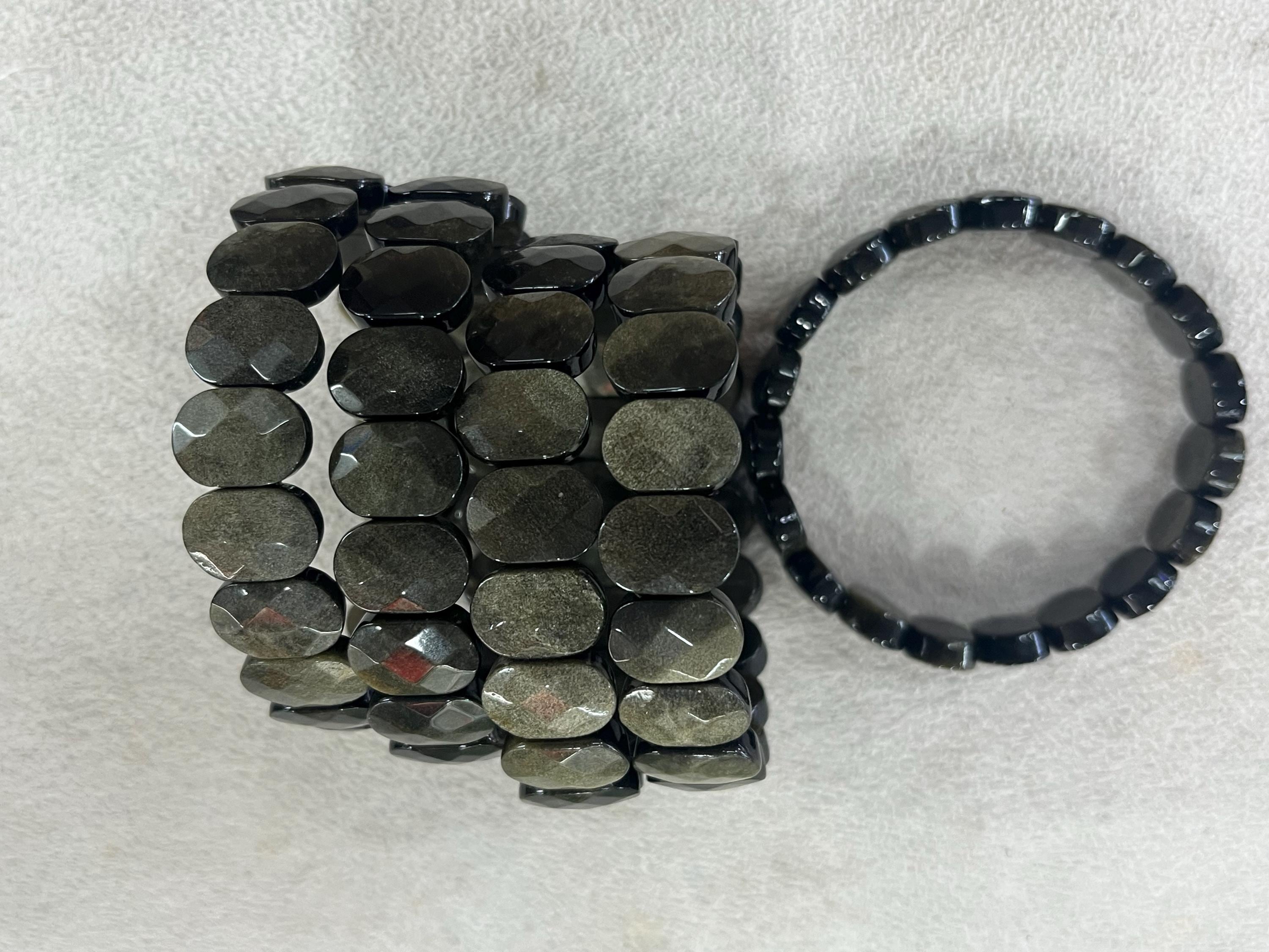 Golden Obsidian 10x14mm Faceted Oval Genuine Gemstone Beads Finished Jewelry Bracelet Supply - 1piece