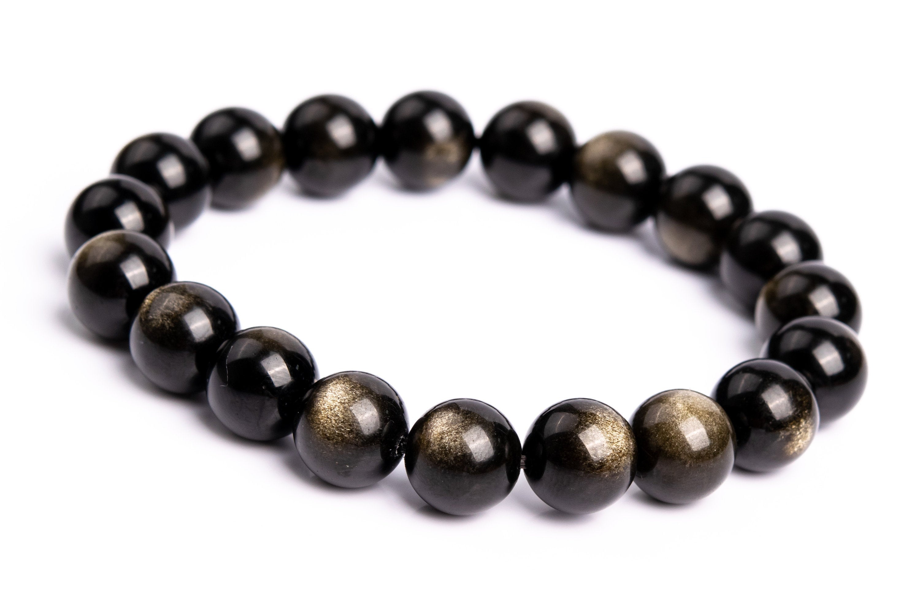 19 Pcs - 10-11mm Gold Sheen Obsidian Bracelet Grade Aaa+ Genuine Natural Round Gemstone Beads, One And Only (b0286-1169) 19 Pcs - 10-11mm Gold Sheen Obsidian Bracelet Grade Aaa+ Genuine Natural Round Gemstone Beads, One And Only (b0286-1169)