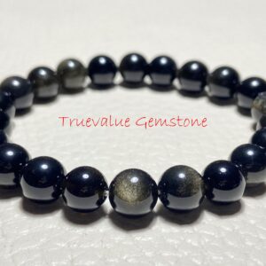 Golden Obsidian Bracelet - Handmade Beaded Bracelet for Protection & Energy Balance, Unique Gemstone Jewelry