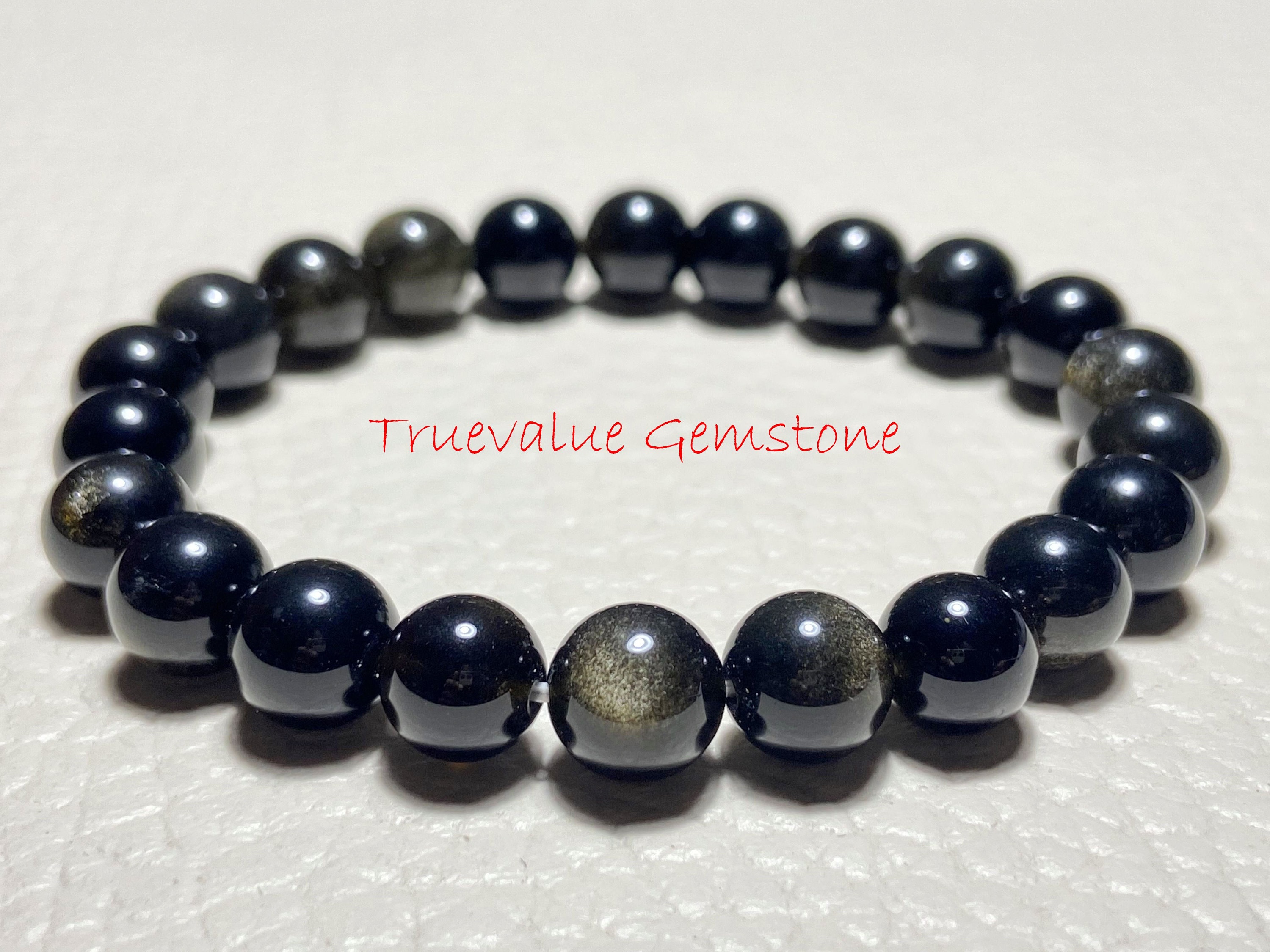 Golden Obsidian Bracelet - Handmade Beaded Bracelet For Protection & Energy Balance, Unique Gemstone Jewelry