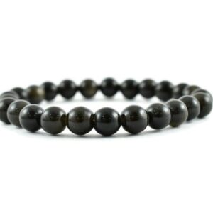 GOLDEN OBSIDIAN Round Beaded Bracelet – Healing Crystals, Gemstone Bracelet