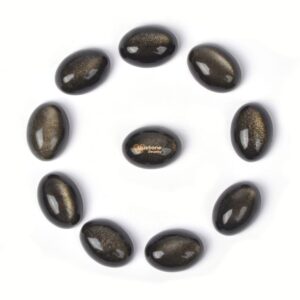 14mm Natural Golden Obsidian Gemstone Oval Flatback CAB Cabochon 14mm Natural Golden Obsidian Gemstone Oval Flatback CAB Cabochon