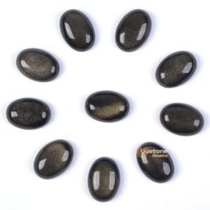 18mm Golden obsidian gemstone oval cab cabochon