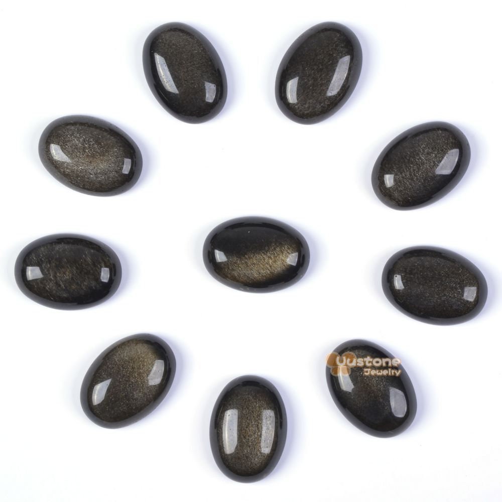 18mm Golden Obsidian Gemstone Oval Cab Cabochon 18mm Golden Obsidian Gemstone Oval Cab Cabochon