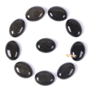 20mm Golden obsidian oval flatback cab cabochon DIY jewelry making 20mm Golden obsidian oval flatback cab cabochon DIY jewelry making