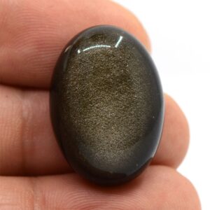 2pcs of 25mm AAA Natural Golden Obsidian oval flatback cab cabochon