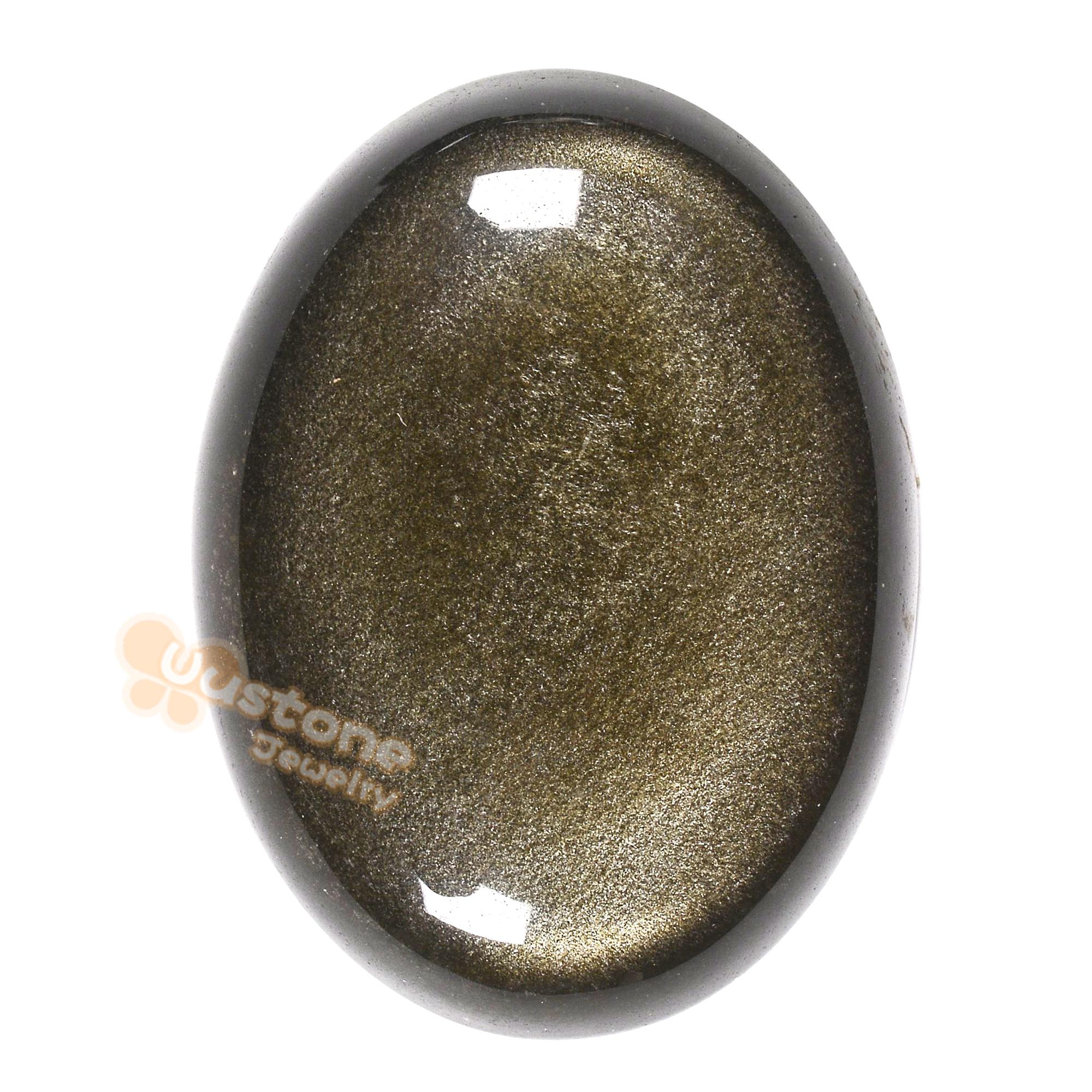 40mm Golden Obsidian Oval Flatback Cab Cabochon