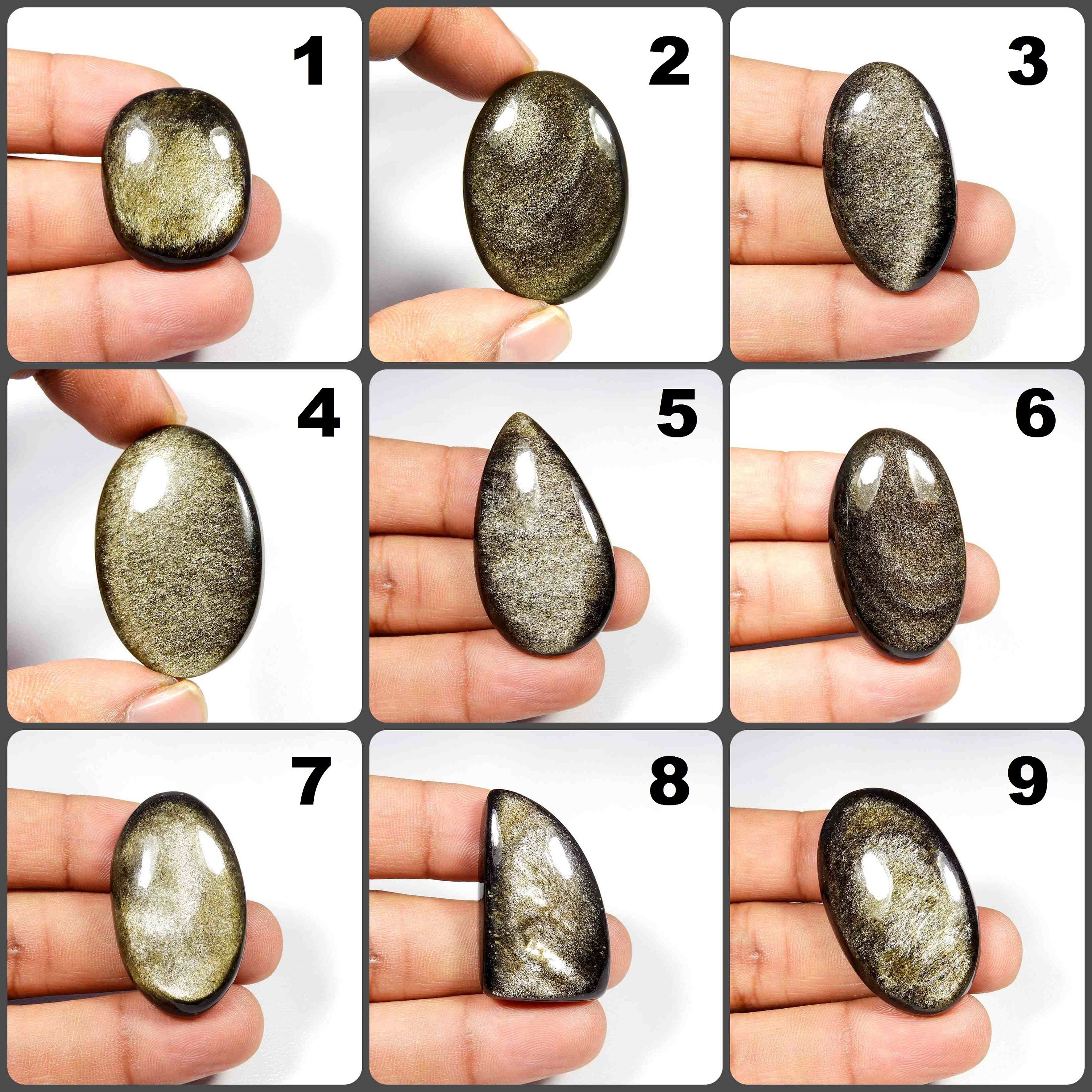 Attractive~ Golden Sheen Obsidian. Natural Golden Obsidian Cabochon. Golden Obsidian Gemstone. Wholesale Obsidian For Jewelry Variation Go-a