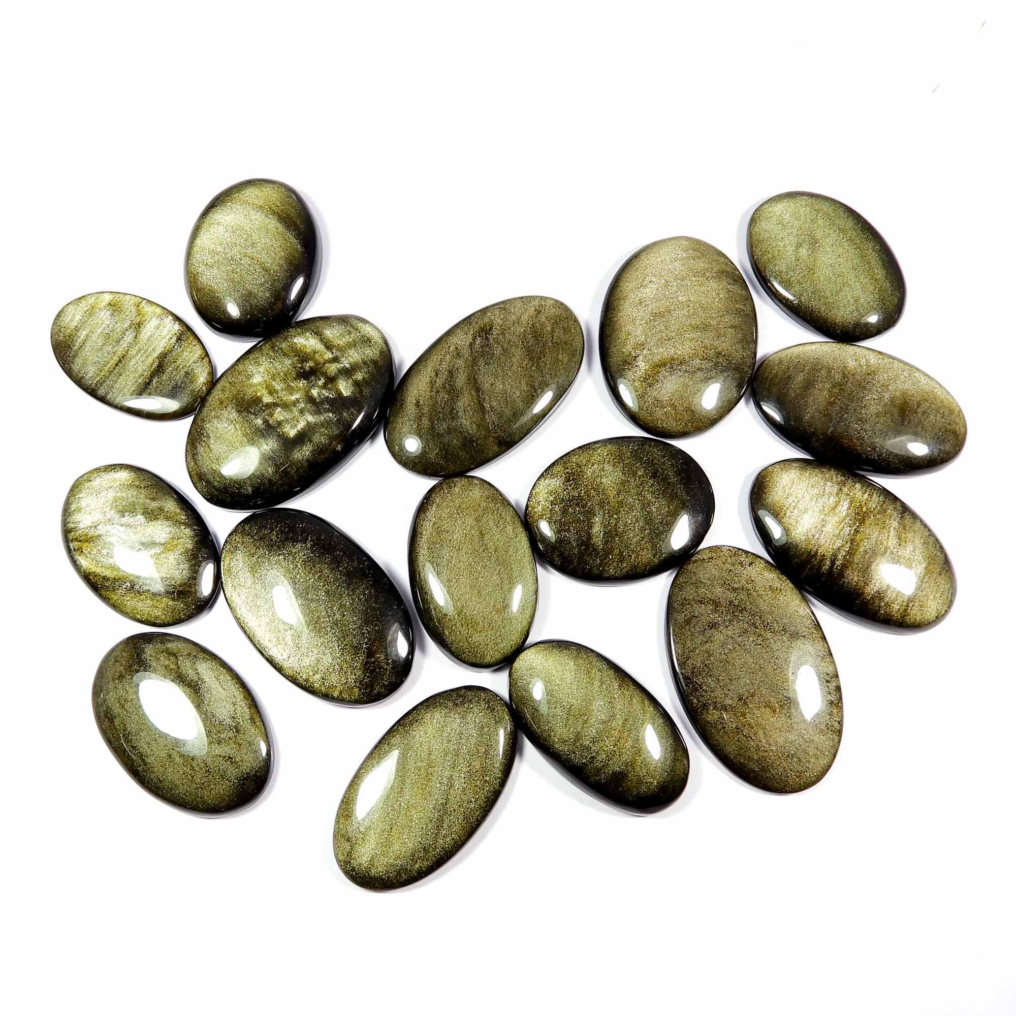 Natural Golden Obsidian. Golden Sheen Obsidian Cabochon. Sparkle Golden Sheen Obsidian Gemstone. Mix Shape Wholesale Obsidian Loose