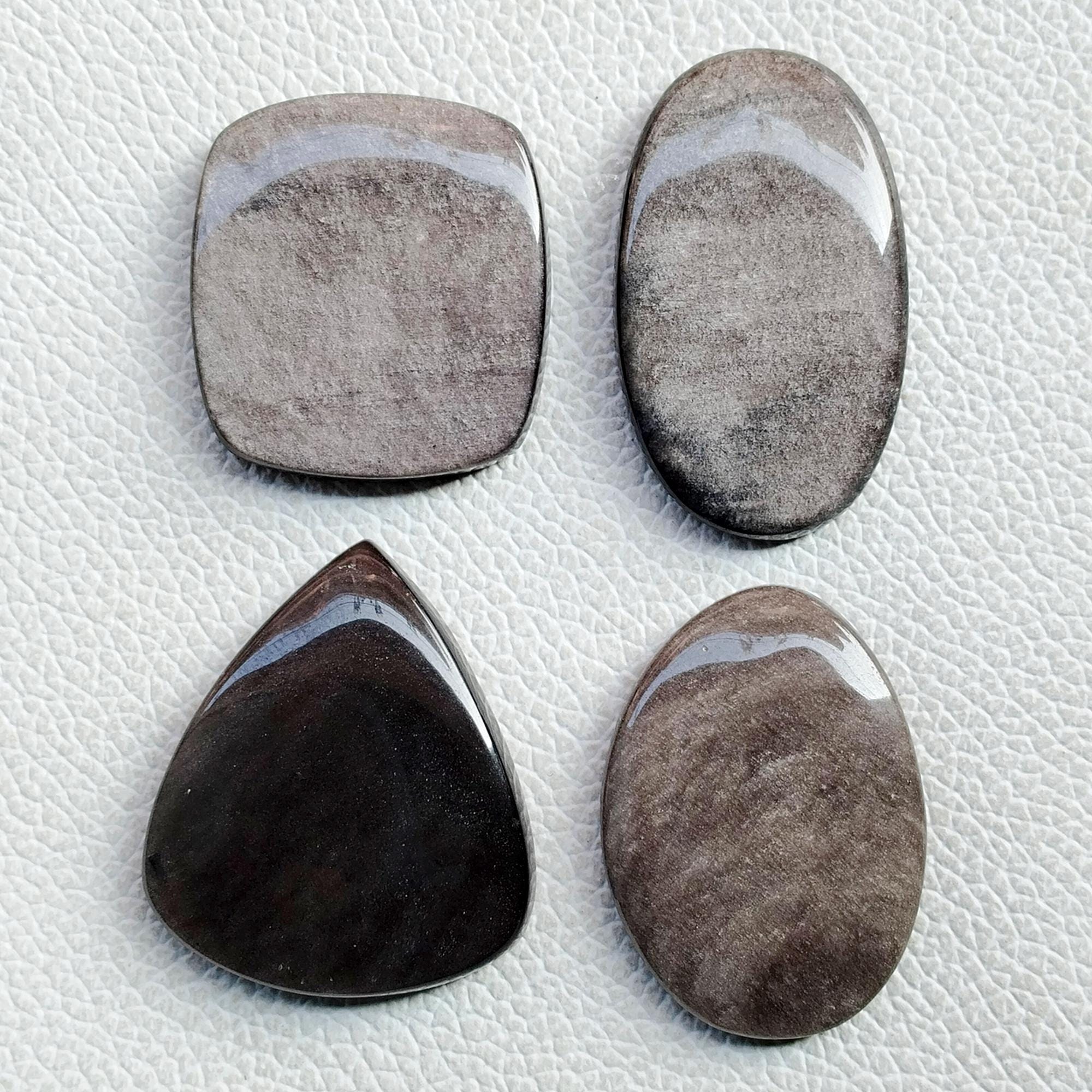 Natural Silver Obsidian Loose Cabochon, Jewelry Making Stone