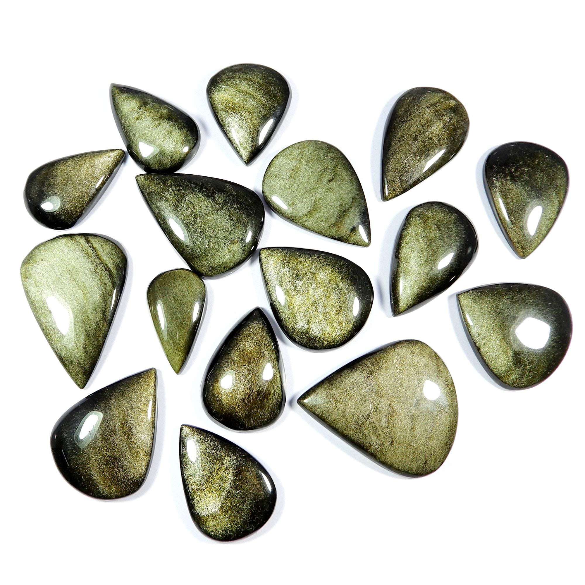 Golden Sheen Obsidian Cabochon. Natural Golden Obsidian. Sparkle Golden Sheen Obsidian Gemstone. Pear Shape Wholesale Obsidian Loose Golden Sheen Obsidian Cabochon. Natural Golden Obsidian. Sparkle Golden Sheen Obsidian Gemstone. Pear Shape Wholesale Obsidian Loose