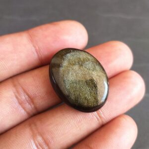 Golden Sheen Obsidian Cabochon: Oval Gemstone for Jewelry (28x21x7 MM, 29.9 Carat) Golden Sheen Obsidian Cabochon: Oval Gemstone for Jewelry (28x21x7 MM, 29.9 Carat)