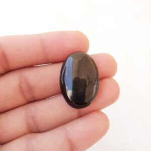 Golden Sheen Obsidian Cabochon: Oval Gemstone Pendant (29x20x7 MM, 29.4 Carat Golden Sheen Obsidian Cabochon: Oval Gemstone Pendant (29x20x7 MM, 29.4 Carat