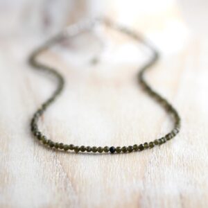 Golden Obsidian Necklace With Dainty 2mm Irregular Nugget Beads In Sterling Silver, Gold Or Rose Gold Filled, Long Or Short Choker Length