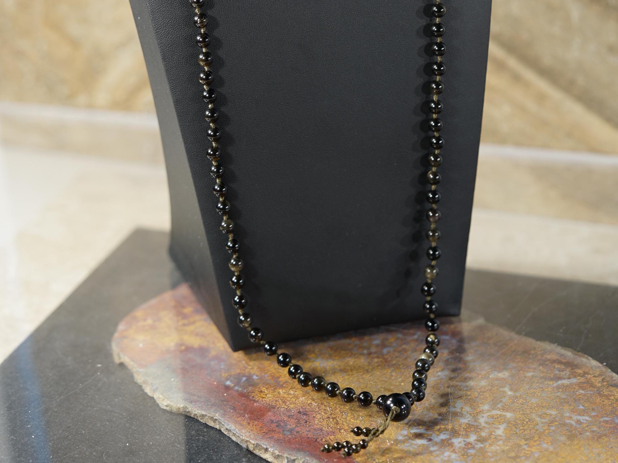 Golden Obsidian Mala Necklace • Golden Sheen Obsidian Necklace • 4mm • 6mm • 8mm • 10mm • 12mm • Minimalist Mala • 108+1 • A4936 Golden Obsidian Mala Necklace • Golden Sheen Obsidian Necklace • 4mm • 6mm • 8mm • 10mm • 12mm • Minimalist Mala • 108+1 • A4936