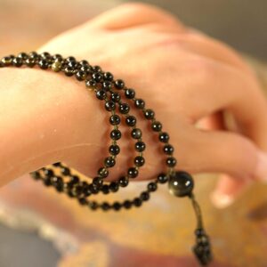 Golden Obsidian Mala Necklace • Golden Sheen Obsidian Necklace •  108+1 • 4mm • Minimalist Mala • Delicate Necklace • Dainty Mala • 4938