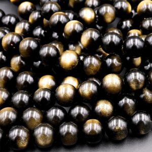 Aaa Natural Golden Obsidian Beads 4mm 6mm 8mm 10mm Highest Quality 15.5" Strand