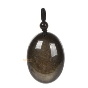 30mm Golden Obsidian Crystal Gemstone Healing Quartz Flatback Oval Pendant Focal Bead Pendant