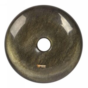 40mm golden obsidian donut focal pendant bead