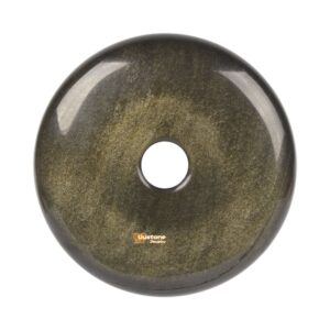 50mm Golden obsidian donut focal pendant bead