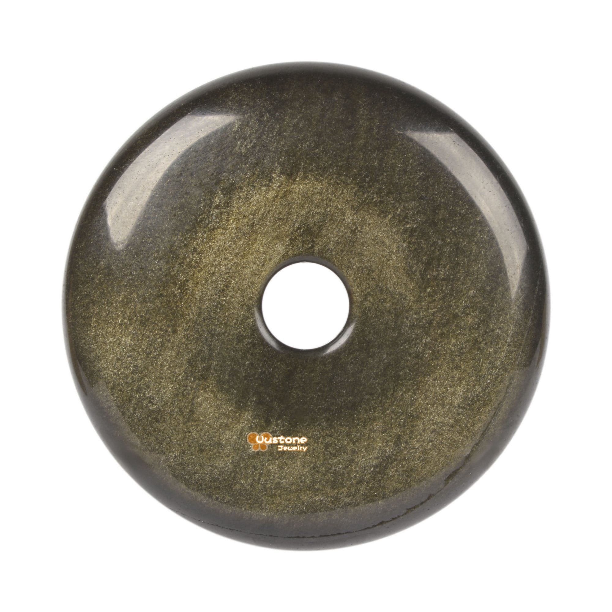 50mm Golden Obsidian Donut Focal Pendant Bead