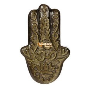 Carved Golden Obsidian Buddha's-hand Pendant Focal Bead 52mm DIY Jewelry Making