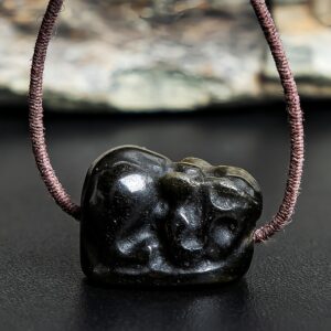Genuine Natural Golden Obsidian Pi Xiu Pendant Grade Aa Gemstone Obsidian Pendant (5 Pcs)