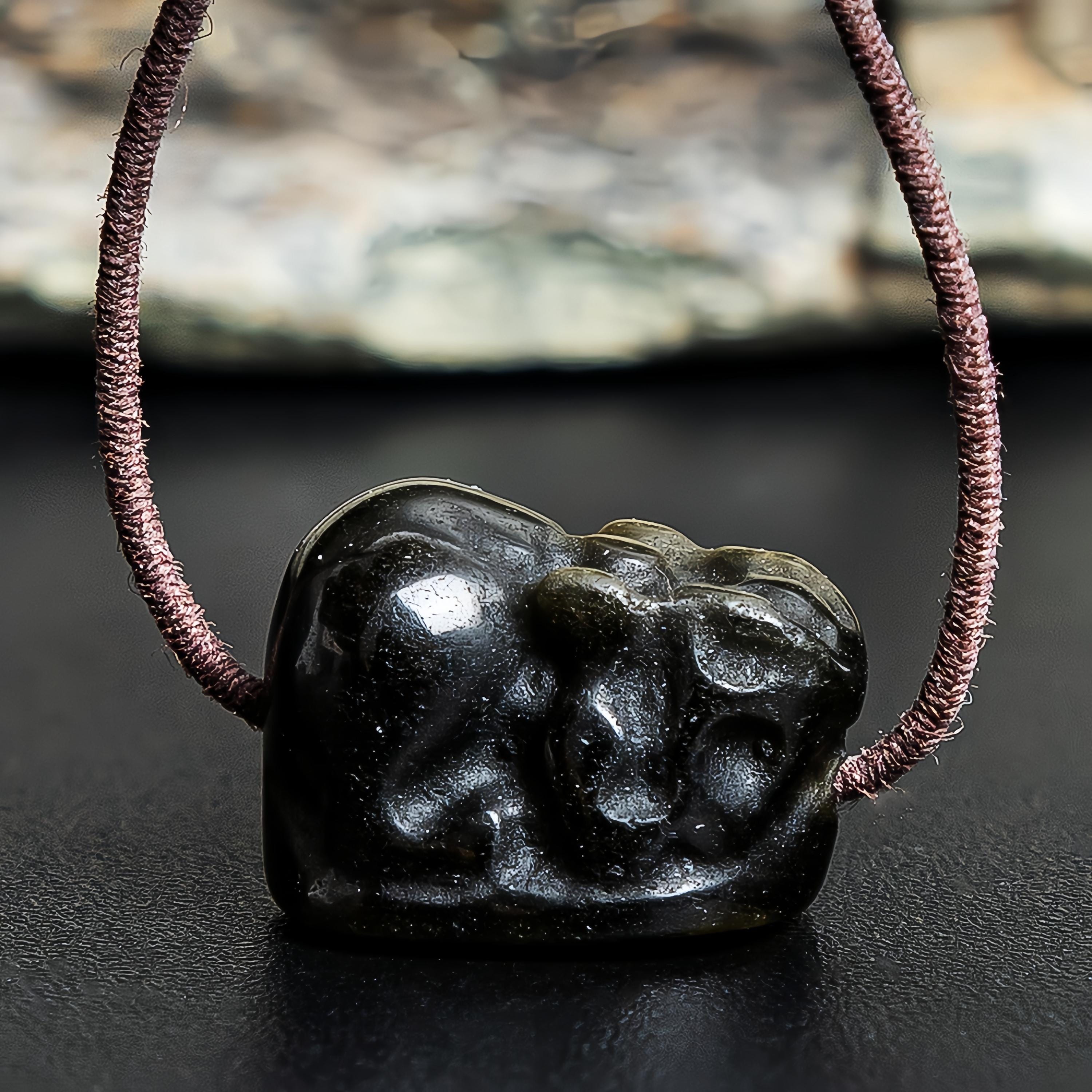 Genuine Natural Golden Obsidian Pi Xiu Pendant Grade Aa Gemstone Obsidian Pendant (5 Pcs)