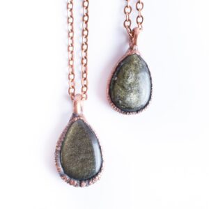 Gold Sheen Obsidian Necklace | Raw Obsidian Jewelry | Gold Sheen Obsidian | Obsidian Necklace | Obsidian Pendant | Black Obsidian Necklace