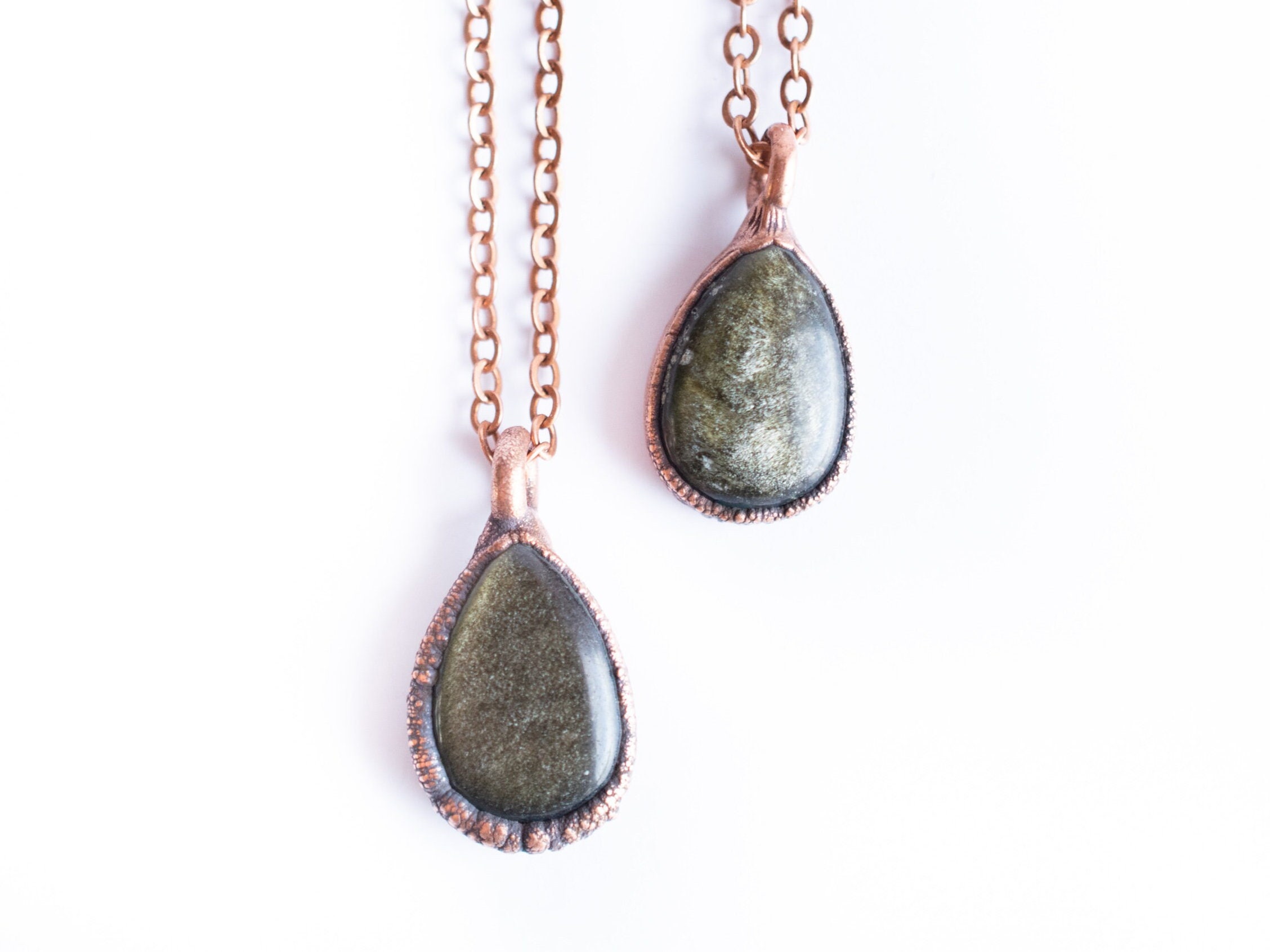 Gold Sheen Obsidian Necklace | Raw Obsidian Jewelry | Gold Sheen Obsidian | Obsidian Necklace | Obsidian Pendant | Black Obsidian Necklace