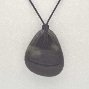 Gold Sheen Obsidian Pendant Necklace, Free Shipping (26476), Golden Sheen Obsidian Pendant, Adjustable Black Cord, Pendantlady