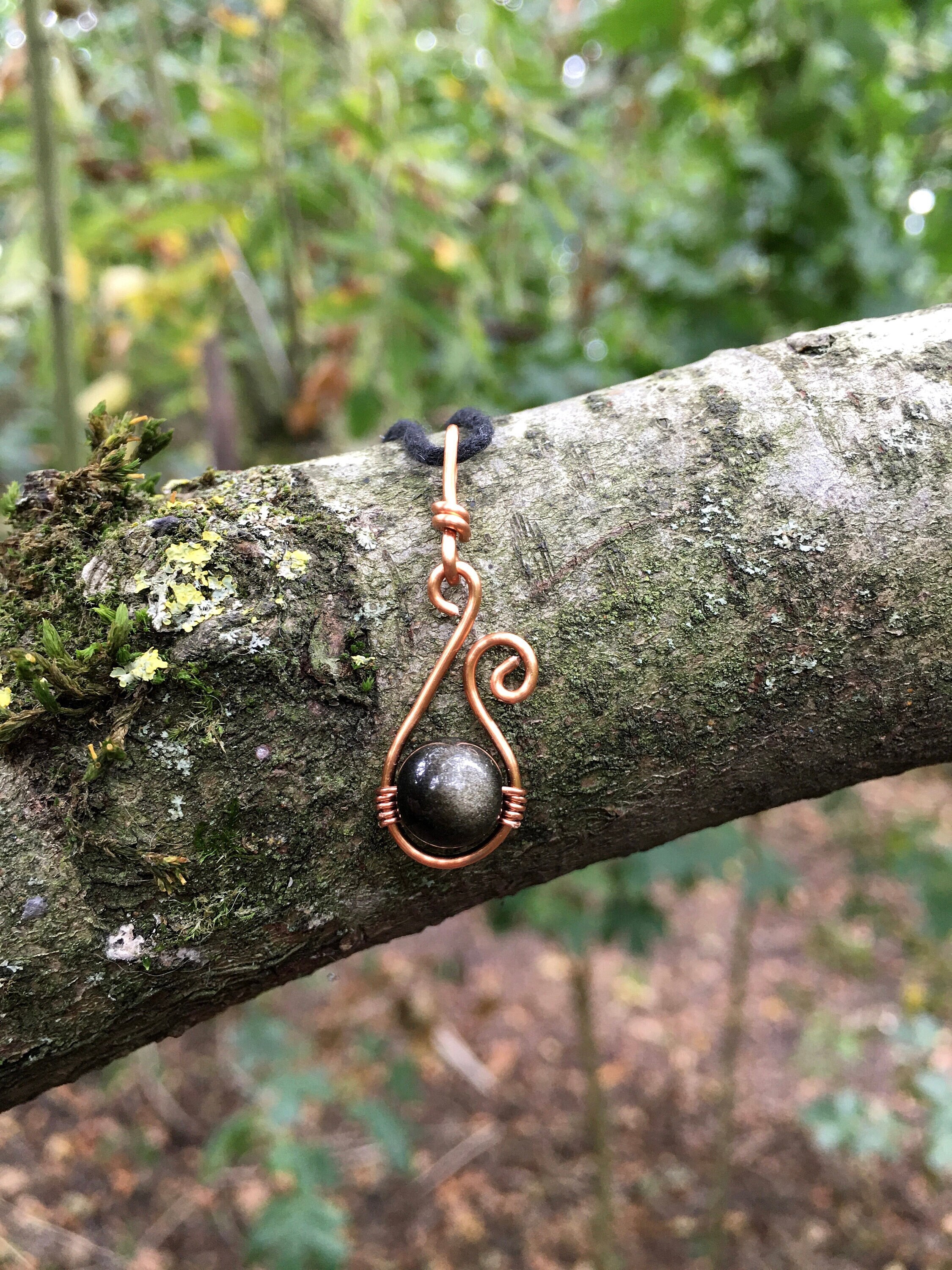 Golden Obsidian Necklace: Pendants