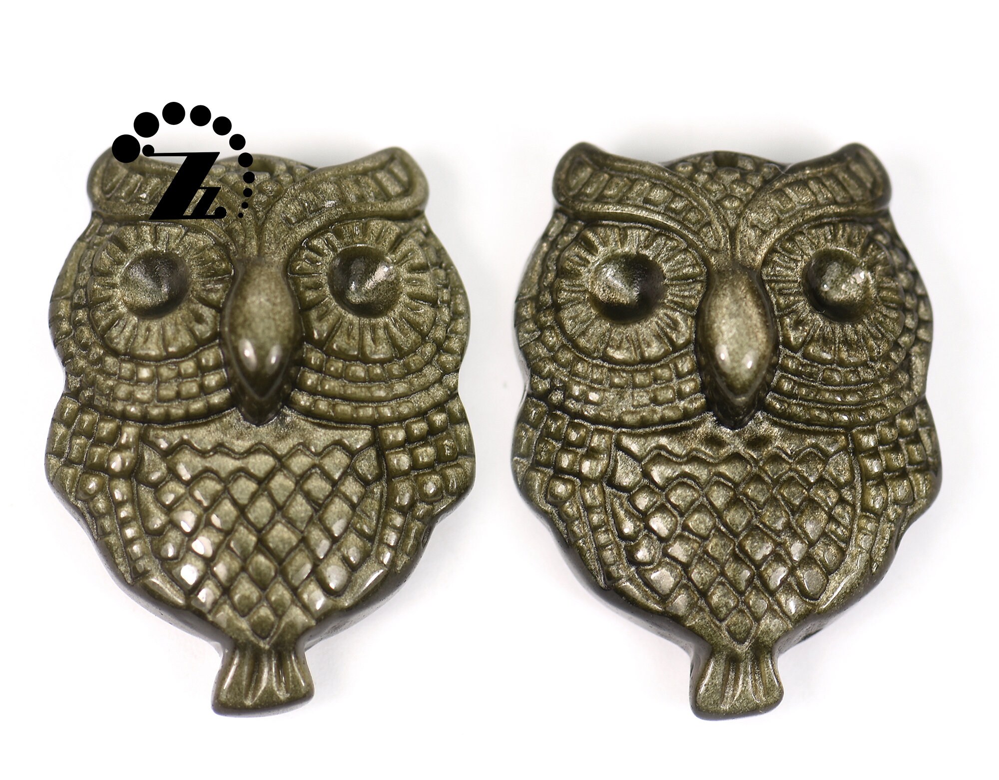 Golden Obsidian Owl Pendant Charms,owl Beads For Jewerlry Making,natural,gemstone,diy Bead,handcrafted,grade Aa,21x35mm,1 Pc