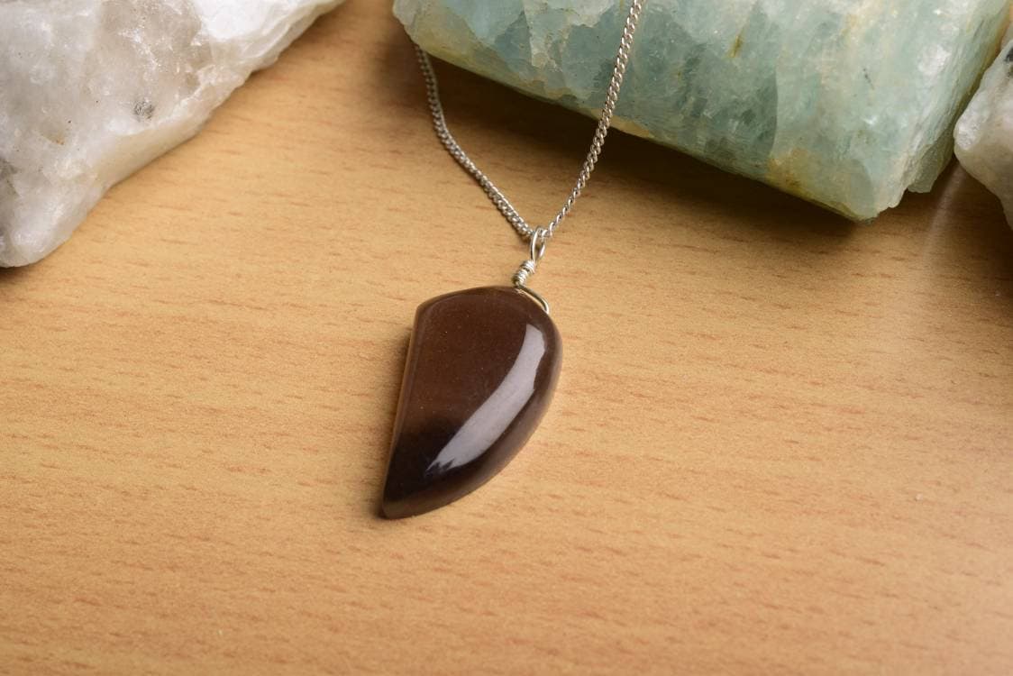 Golden Sheen Obsidian Pendant, Gemstone Necklace, Large Pendant, Gemstone Jewelry, Stone Pendant, Handmade, Fancy Shape, Gift, Christmas
