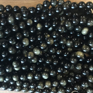 Golden Obsidian 6mm 8mm 10mm 12mm 14mm round gemstone beads--15.5"