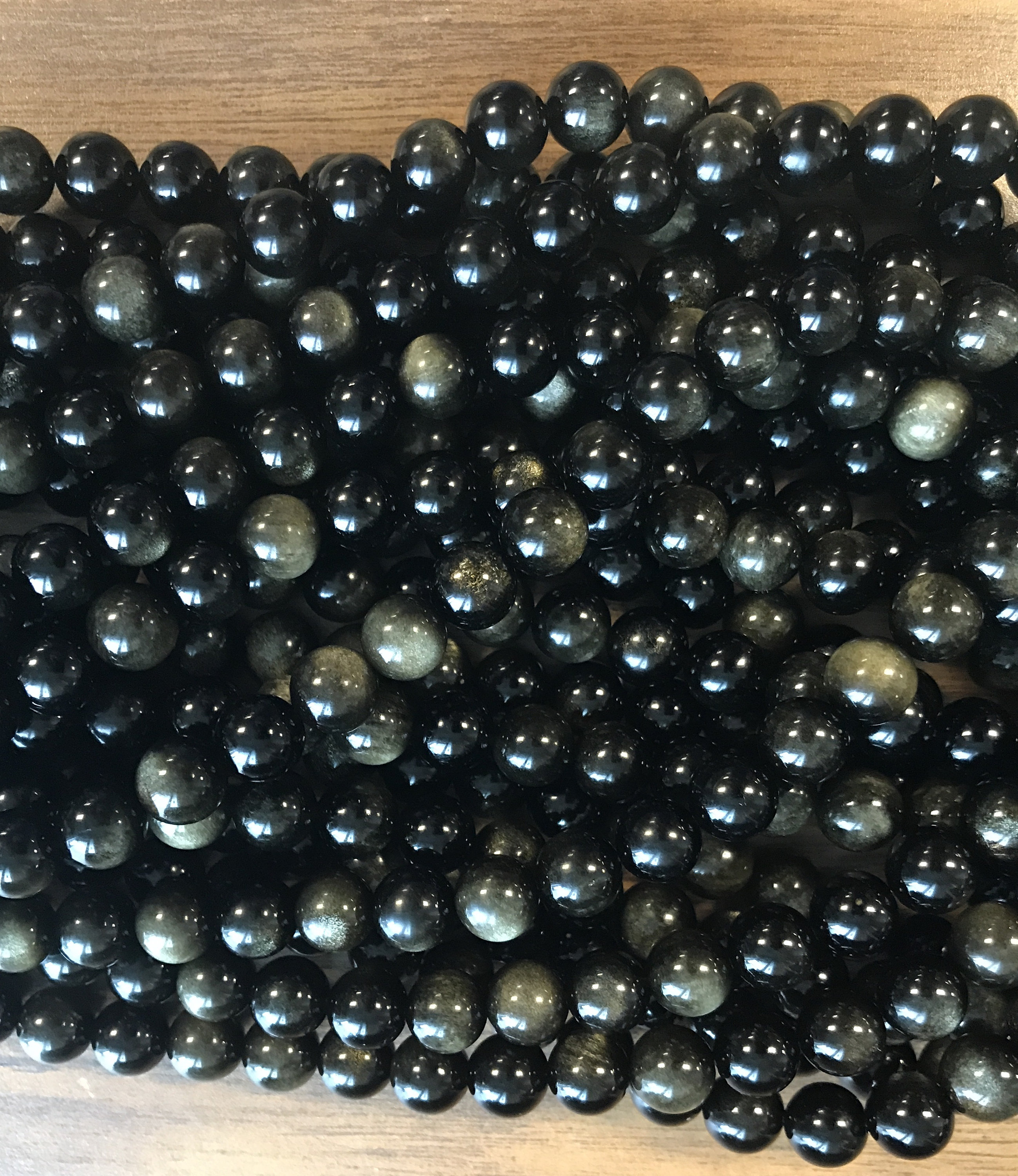 Golden Obsidian 6mm 8mm 10mm 12mm 14mm Round Gemstone Beads--15.5"