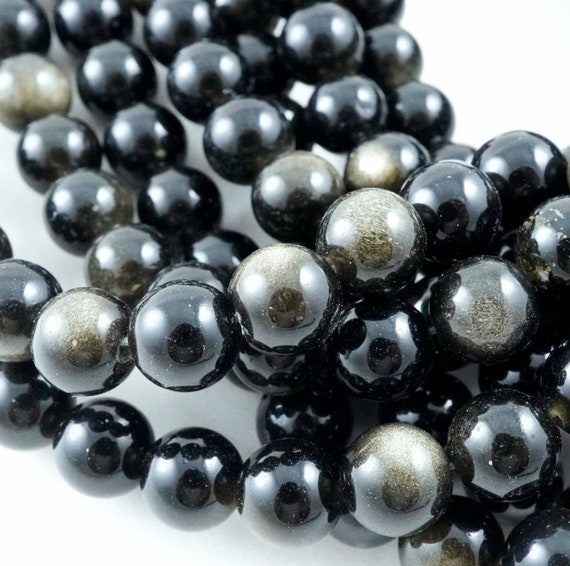 Golden Obsidian Beads (round)(smooth)(4mm)(6mm)(8mm)(10mm)(16"strand)
