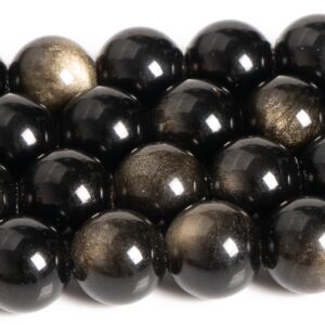 Black Golden Obsidian Beads Genuine Natural Grade Aa Gemstone Round Loose Beads 4mm 6mm 8mm 10mm Bulk Lot Options